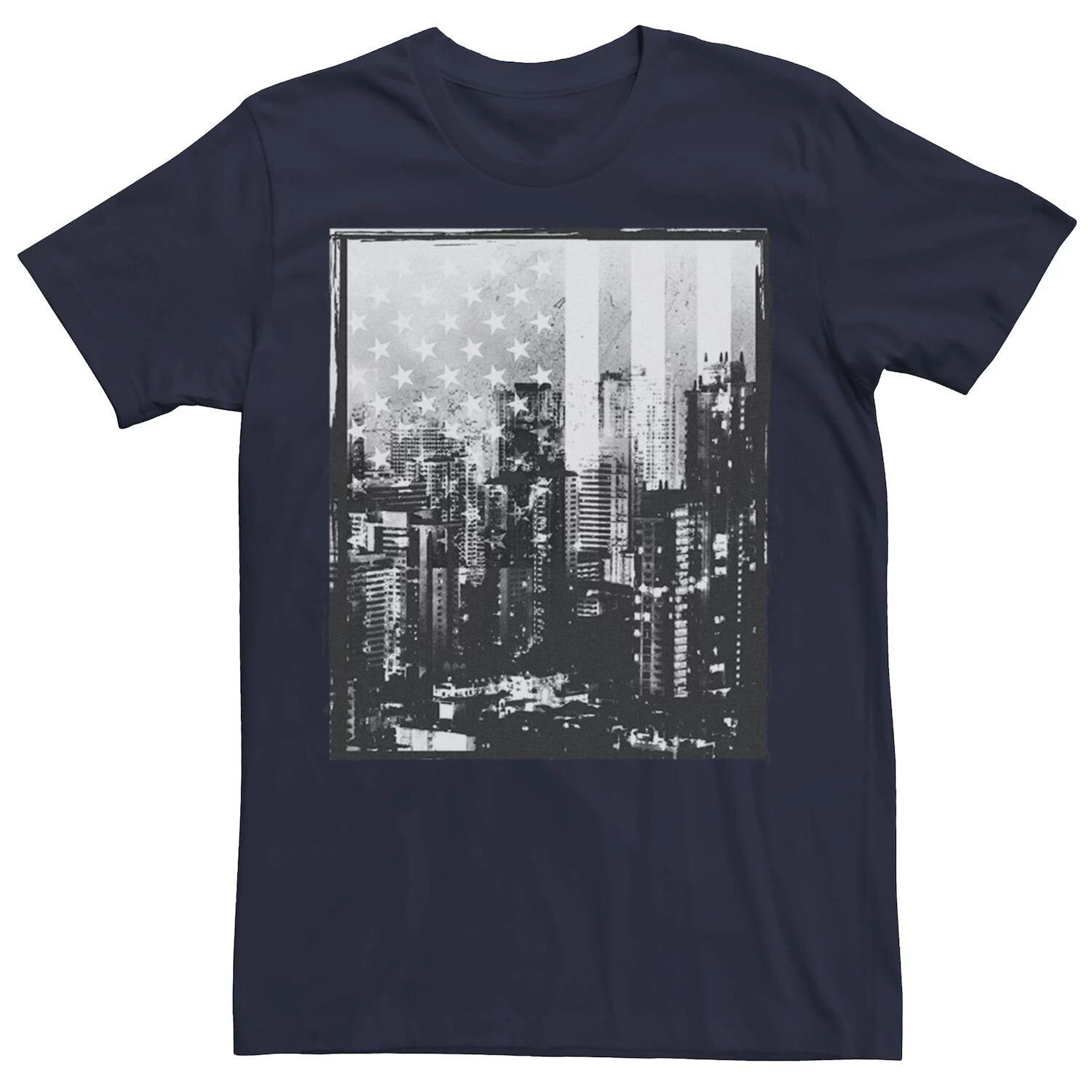 

Мужская кв. Футболка Skyline с американским флагом 9 в рамке Apt. 9