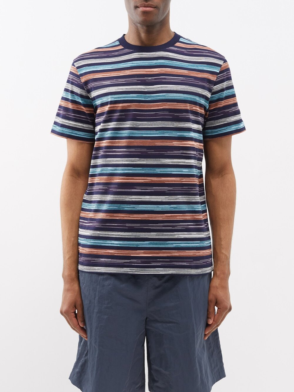 

Полосатая хлопковая футболка Missoni Mare, синий