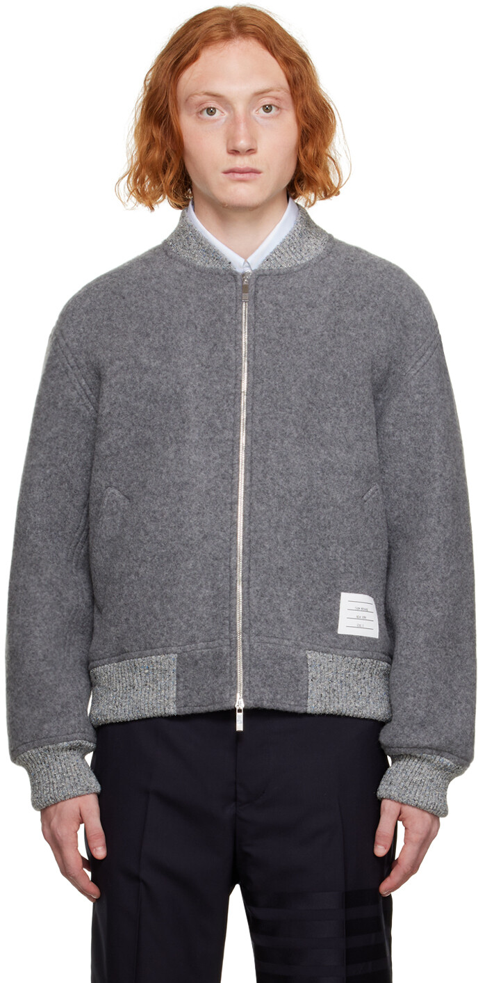 

Серый бомбер с полосками RWB Thom Browne