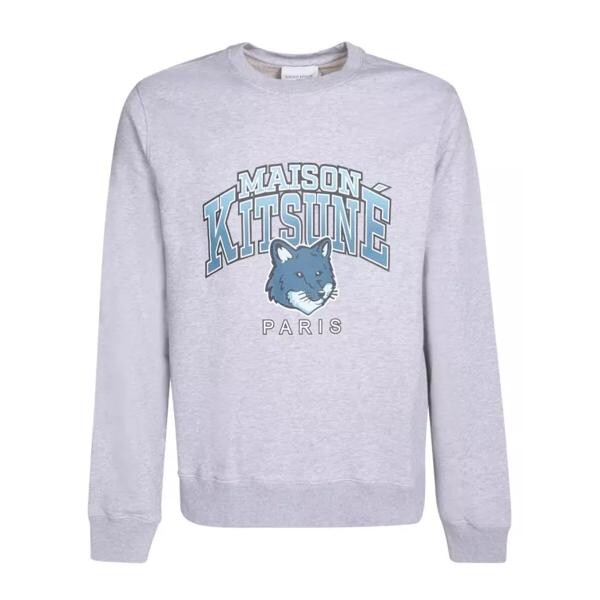 

Футболка campus fox crewneck sweatshirt Maison Kitsune, серый