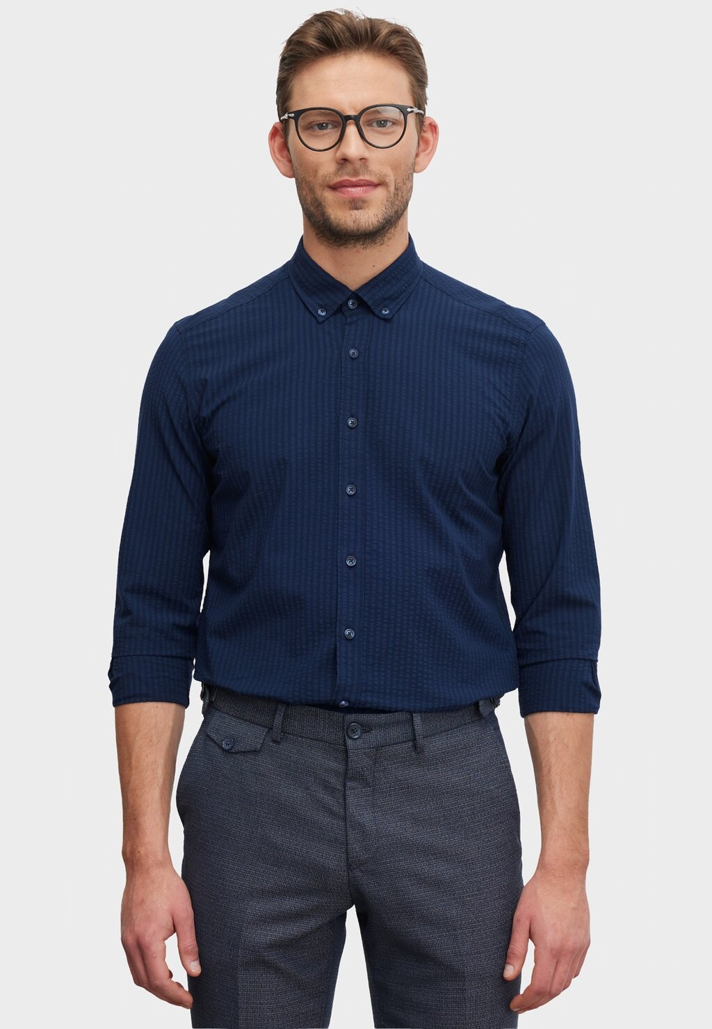 

Рубашка SLIM FIT SEERSUCKER AC&CO / ALTINYILDIZ CLASSICS, цвет Slim Fit Seersucker Shirt