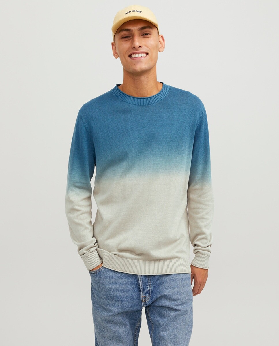 

Мужской вязаный свитер с круглым вырезом Jack & Jones, синий