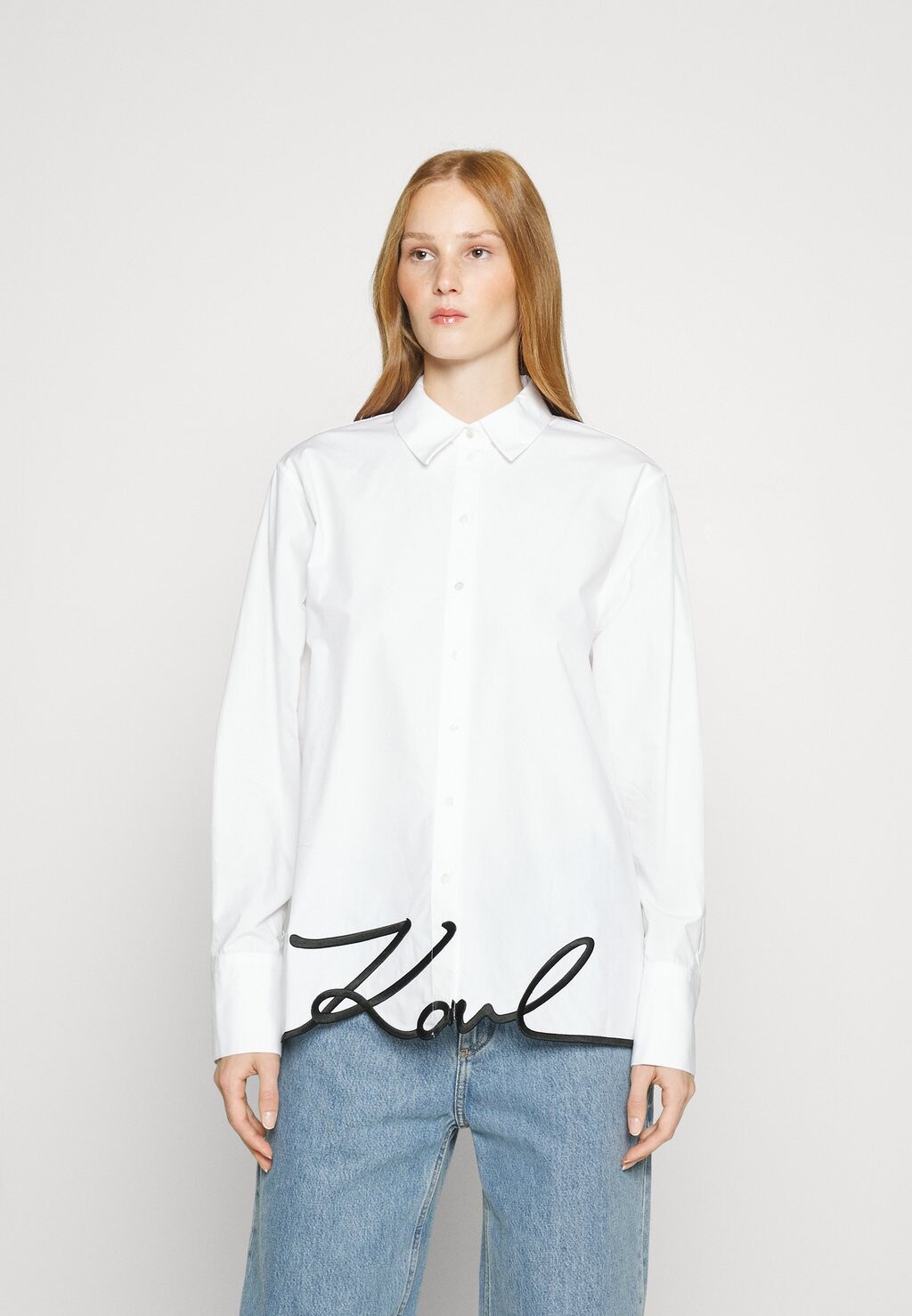

Рубашка KARL LAGERFELD HEM SIGNATURE, белый