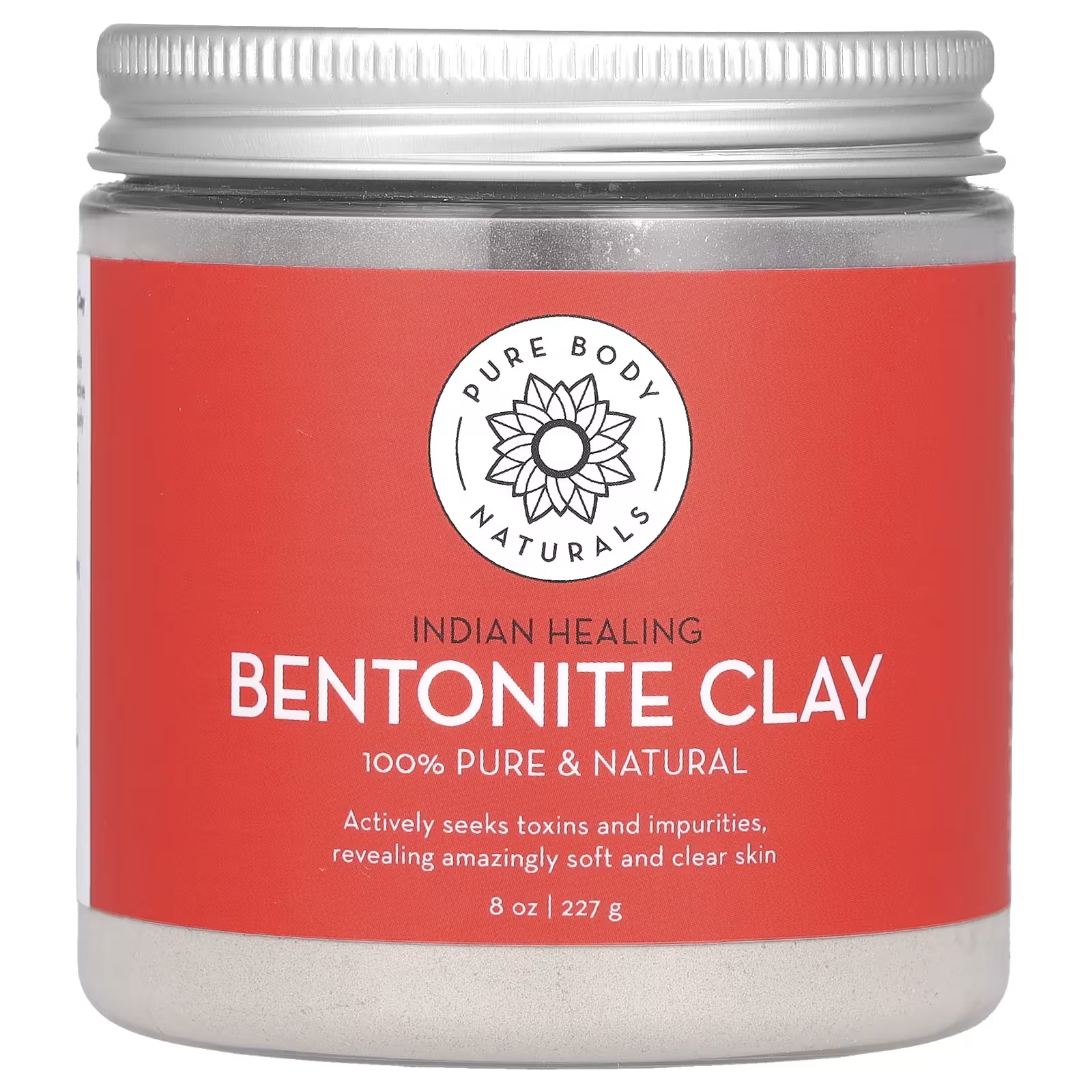 Макска для лица Pure Body Naturals Indian Healing Bentonite Clay, 227 г