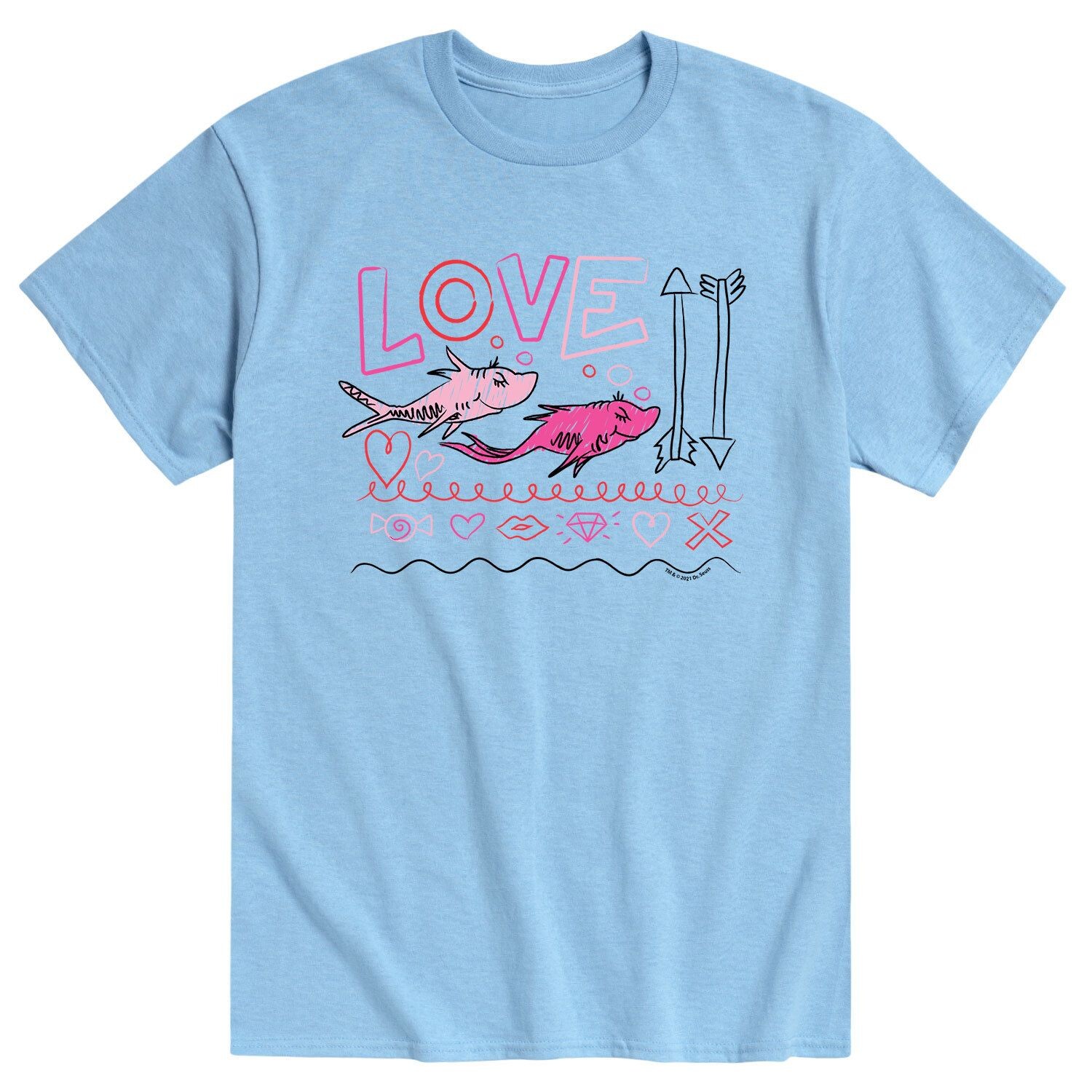 

Мужская футболка Dr. Seuss Love Two Fish Licensed Character