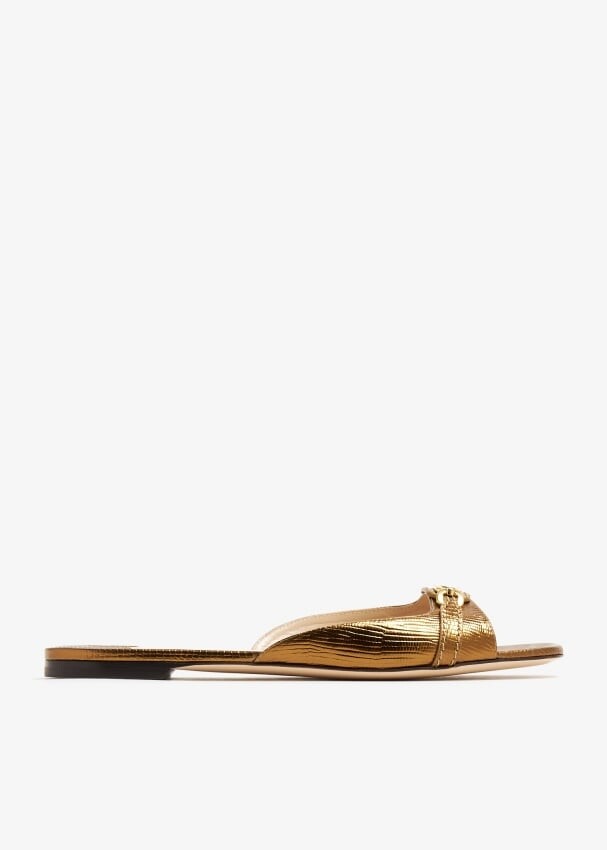 Сандалии Tom Ford Whitney Flat, металлик