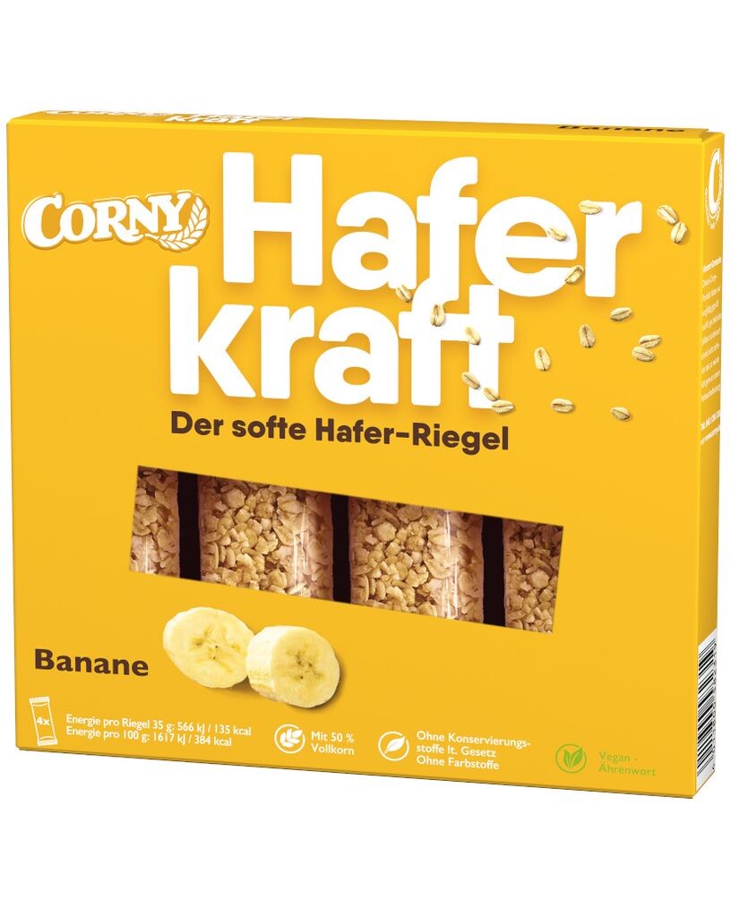 

Зерновой батончик HAFERKRAFT банановый от Corny, 4х35г Schwartau Werke