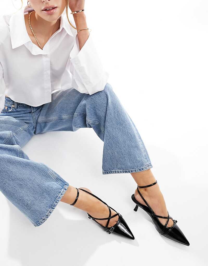 

Черные туфли ASOS DESIGN – Scottie – с пряжкой и каблуком-шпилькой