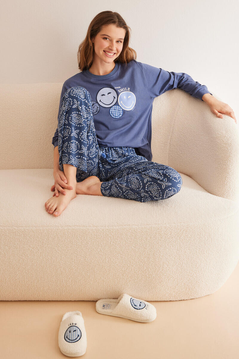 

SmileyWorld толстовка из 100% хлопка синего цвета Women'secret, синий
