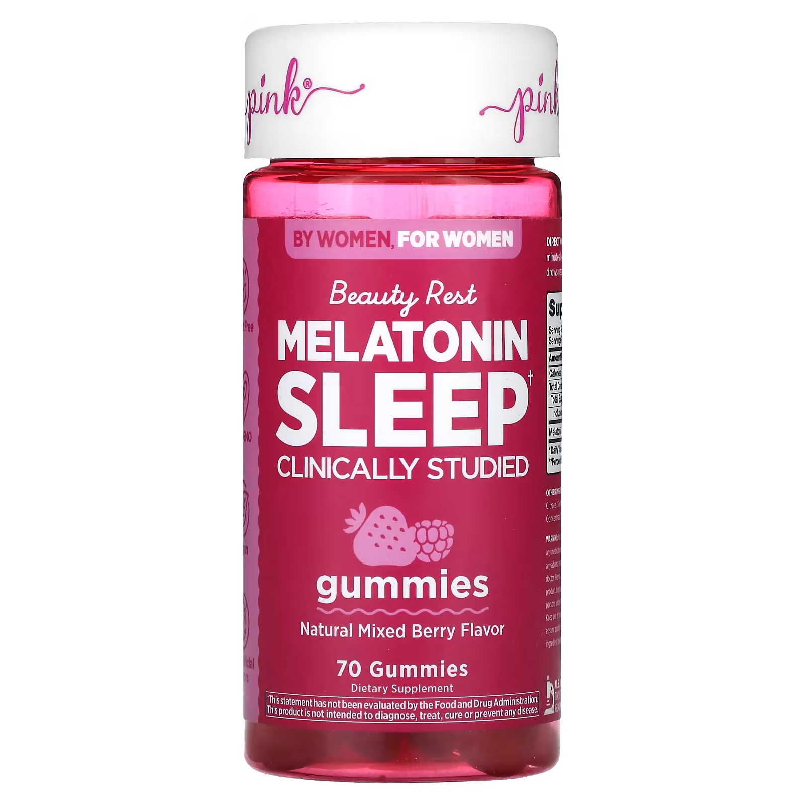 Пищевая добавка Pink Beauty Rest Melatonin Sleep ягодная смесь, 70 жевательных конфет pink beauty rest melatonin sleep натуральная ягодная смесь 70 жевательных таблеток