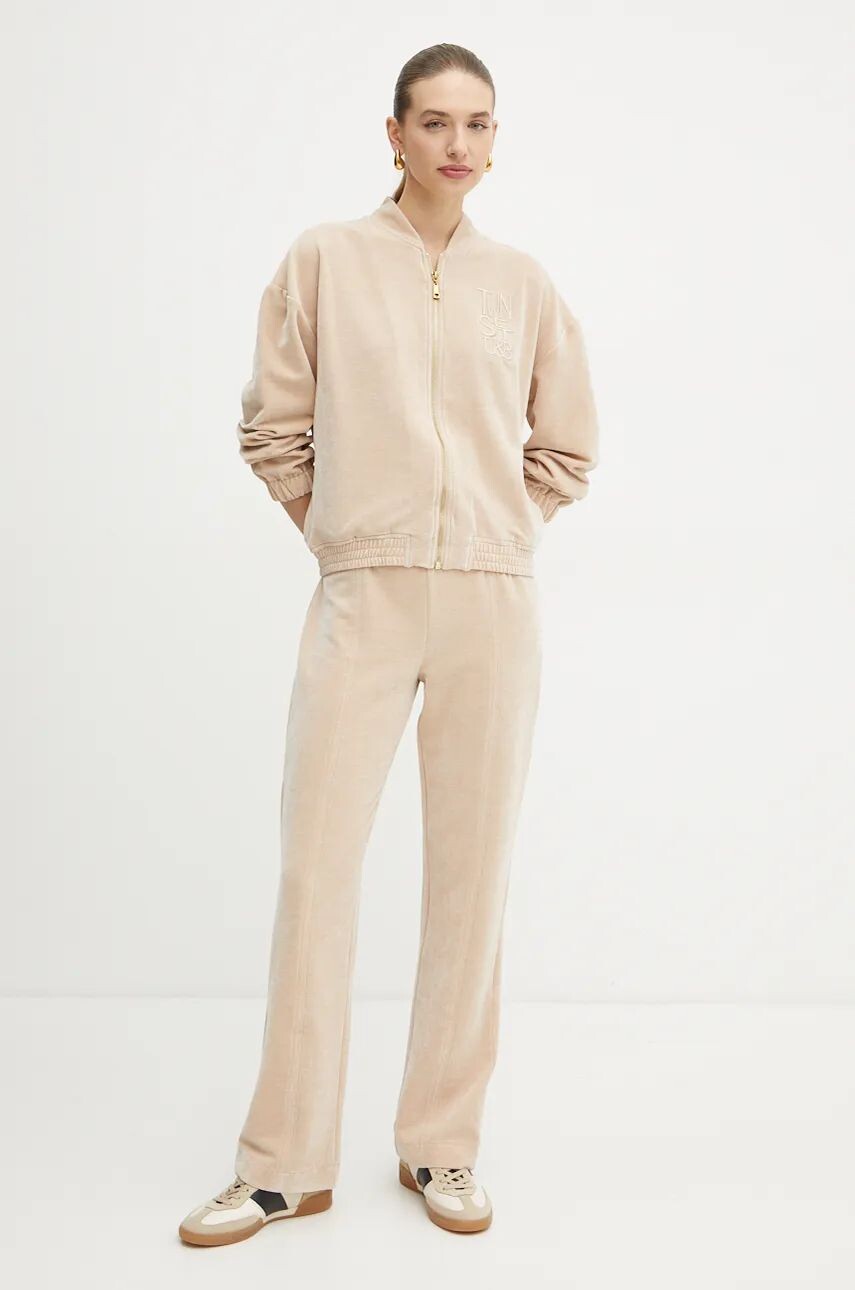 

Бархатные спортивные брюки Twinset, бежевый