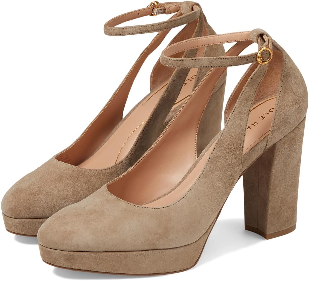 

Туфли Remi Platform Ankle Strap 100 mm Cole Haan, цвет Irish Coffee Suede