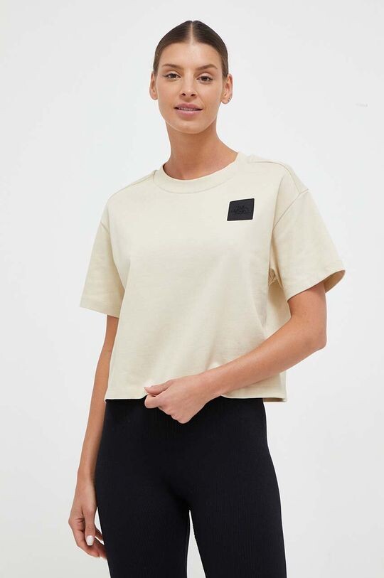 

Хлопковая футболка The North Face, бежевый