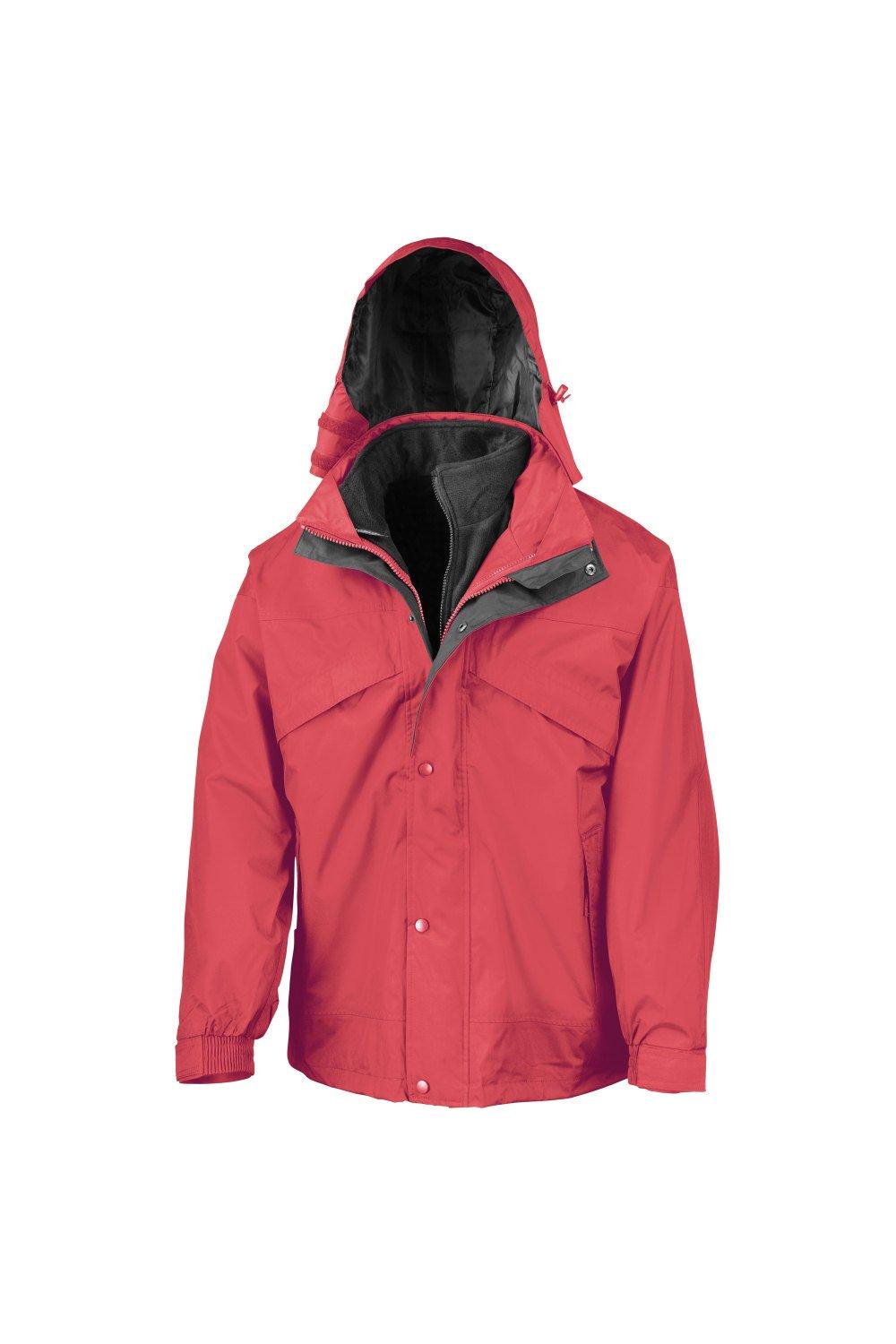 Водонепроницаемая ветрозащитная куртка StormDri 3 в 1 на молнии и зажиме Result, красный