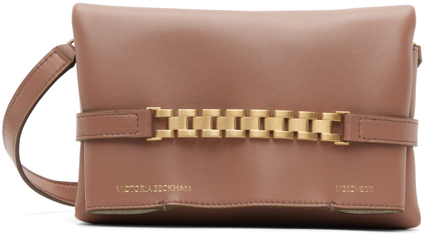

Розовый мини-кожаный клатч Victoria Beckham