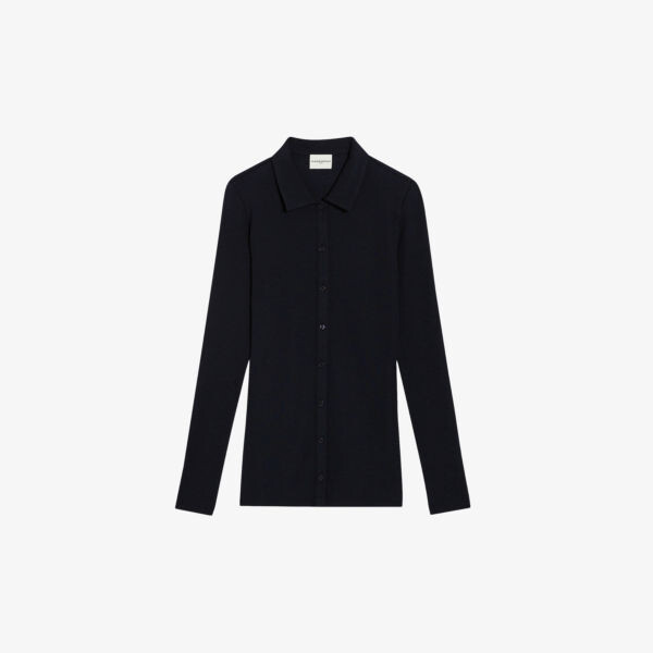 

Шерстяной кардиган с воротником и длинными рукавами Claudie Pierlot, цвет bleus