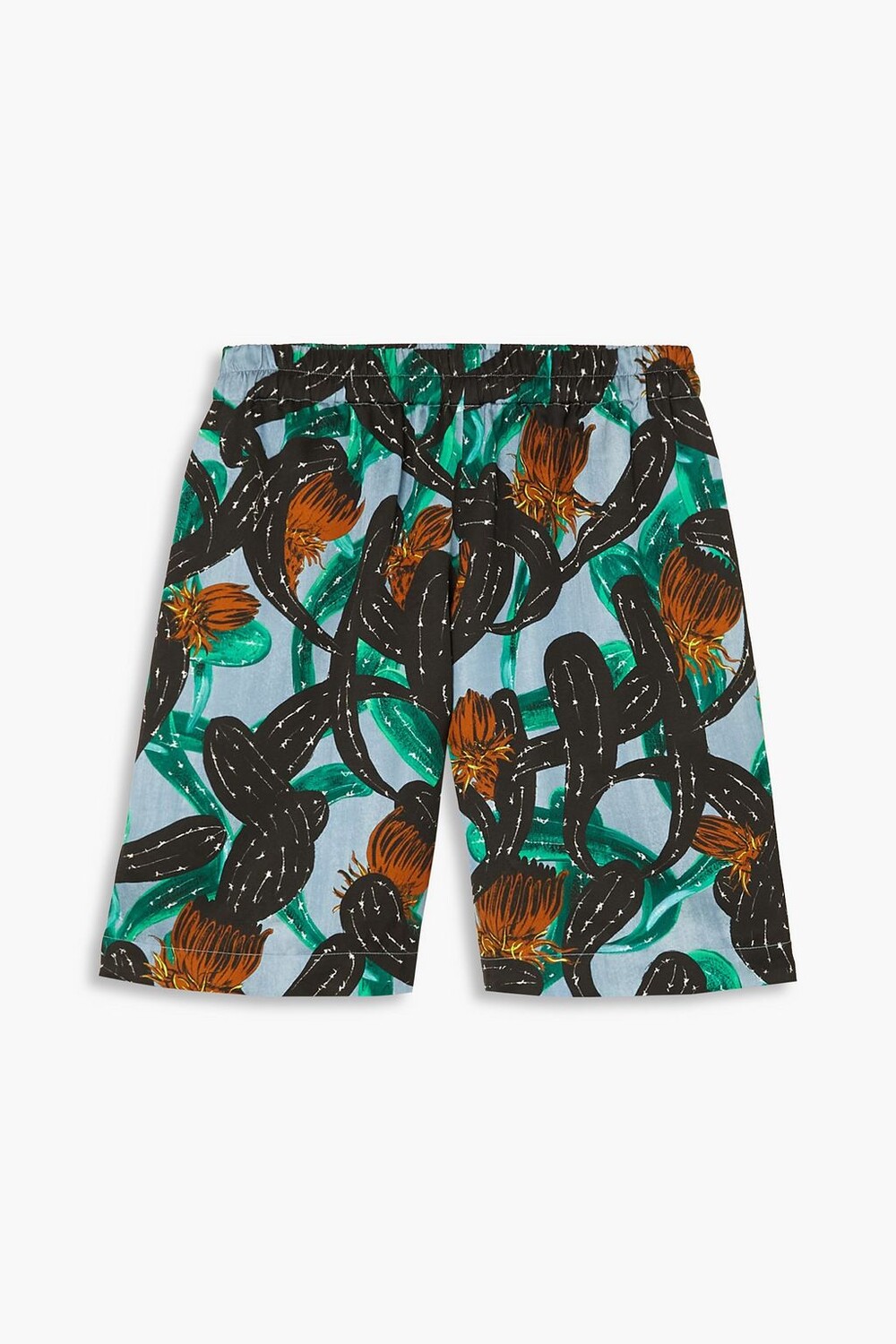 

Атласные шорты с принтом DRIES VAN NOTEN, зеленый