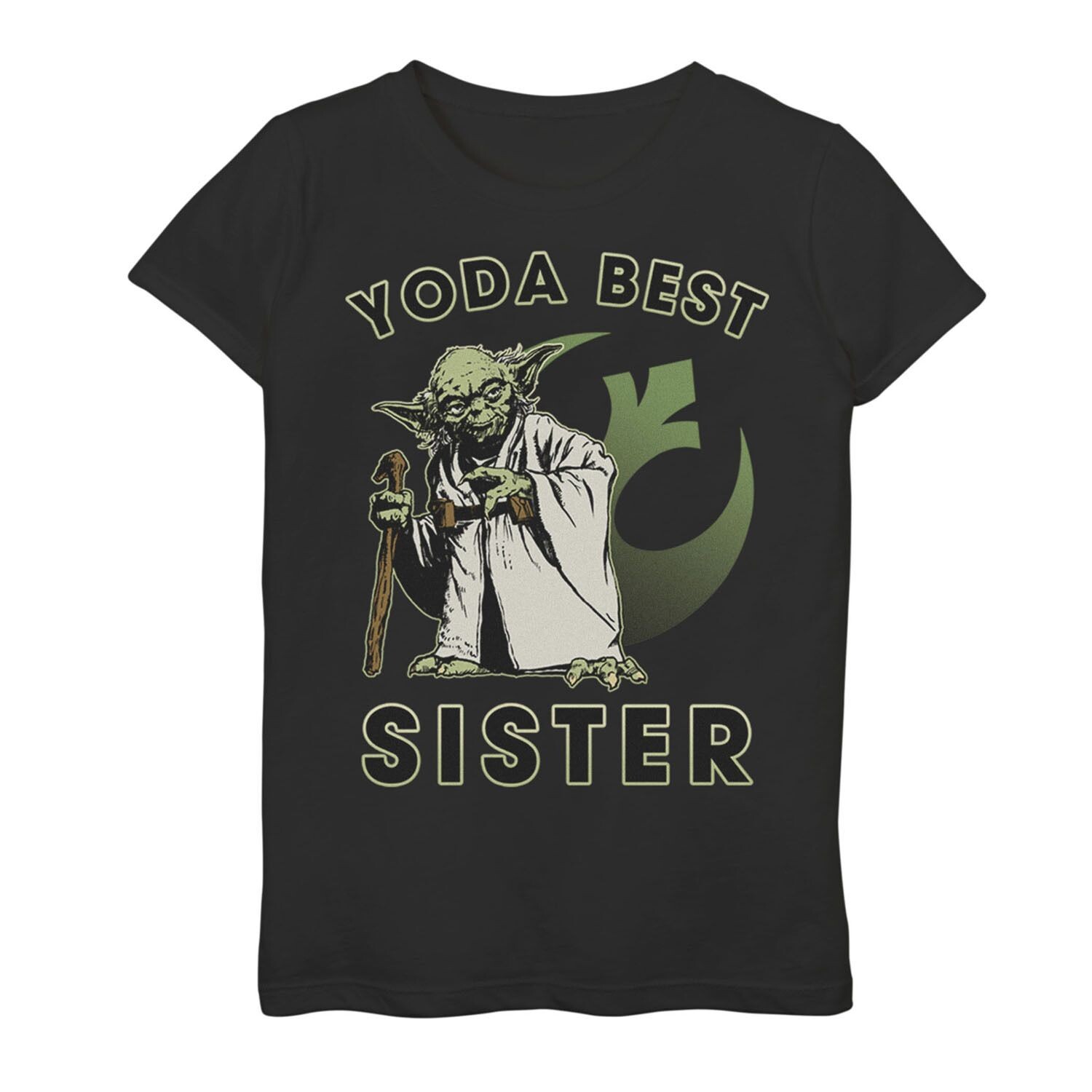

Футболка с логотипом Yoda Best Sister Rebel для девочек 7–16 лет Star Wars
