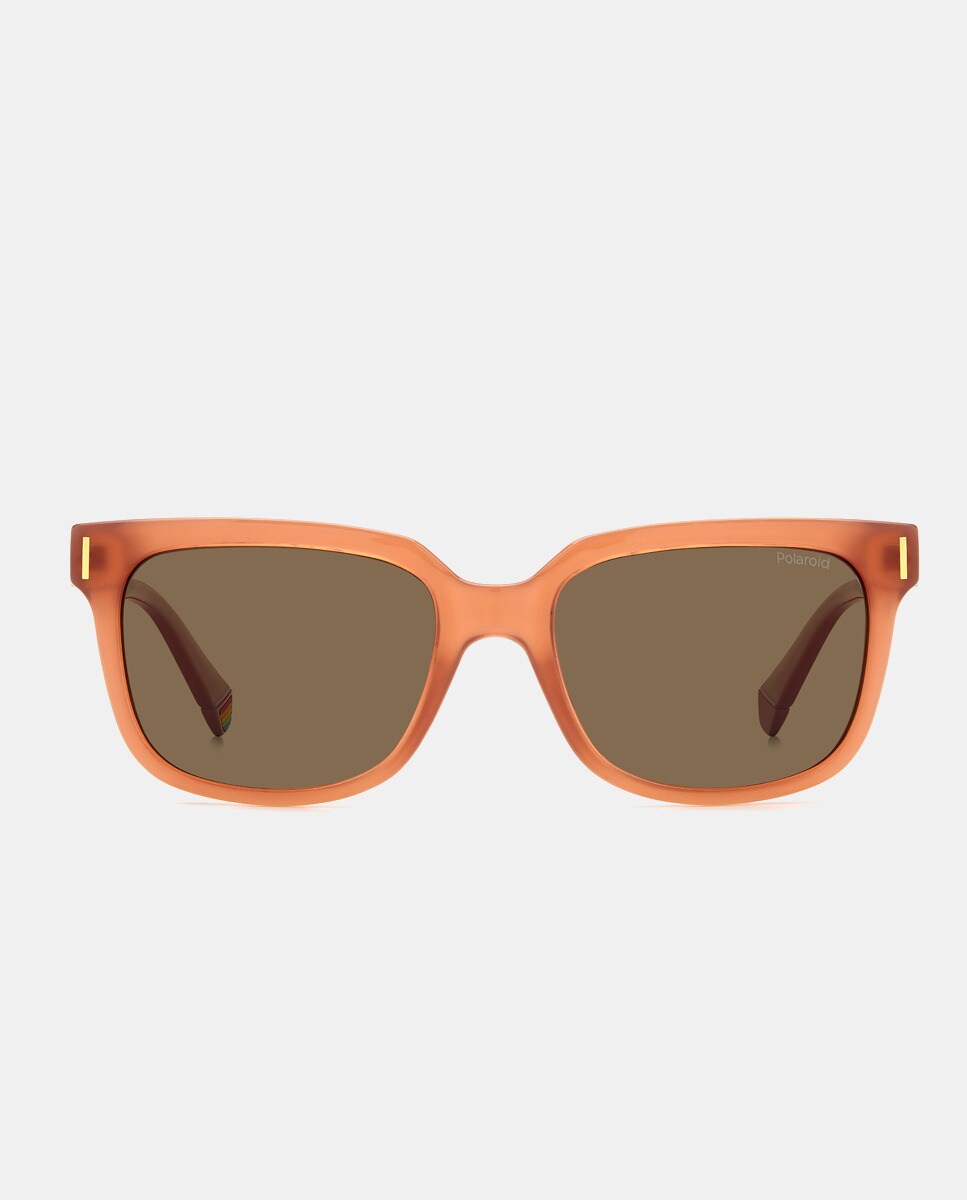цена Оранжевые солнцезащитные очки унисекс квадратной формы с поляризационными линзами Polaroid Originals, оранжевый
