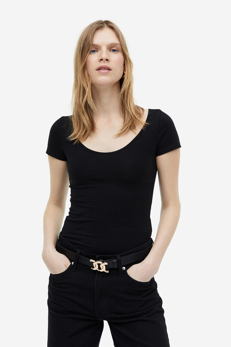 

Приталенная футболка H&M, черный