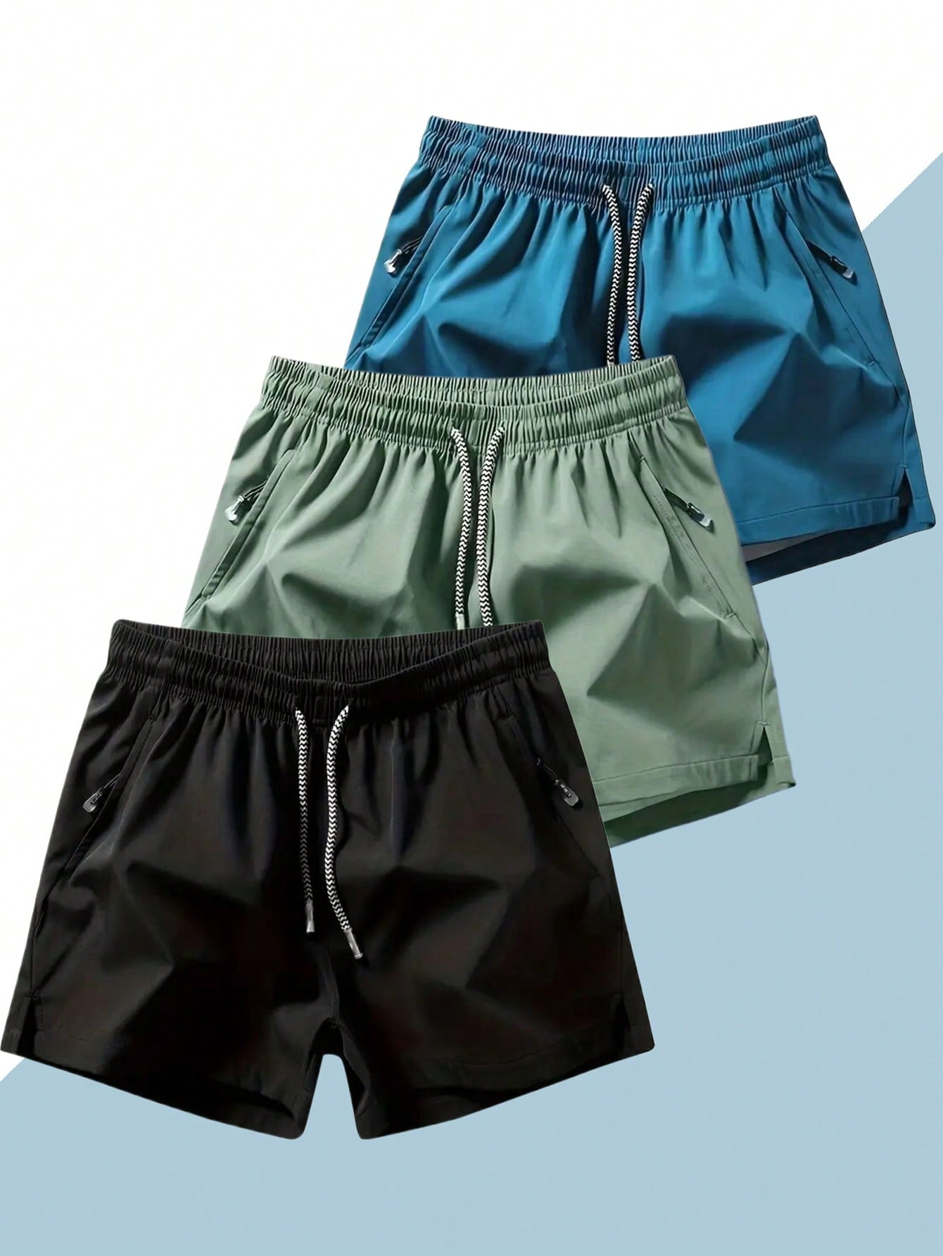 1 шт. Мужские быстросохнущие дышащие шорты для бега для пляжного спорта, черный цена и фото