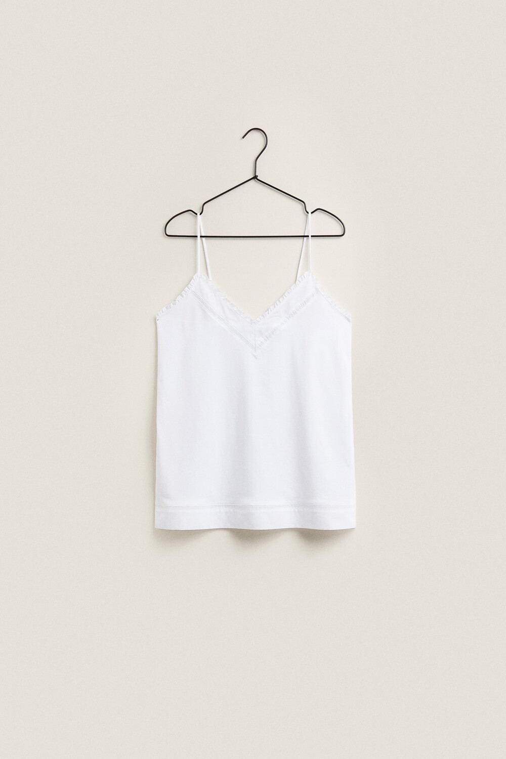 

Топ с кружевой отделкой Zara, белый