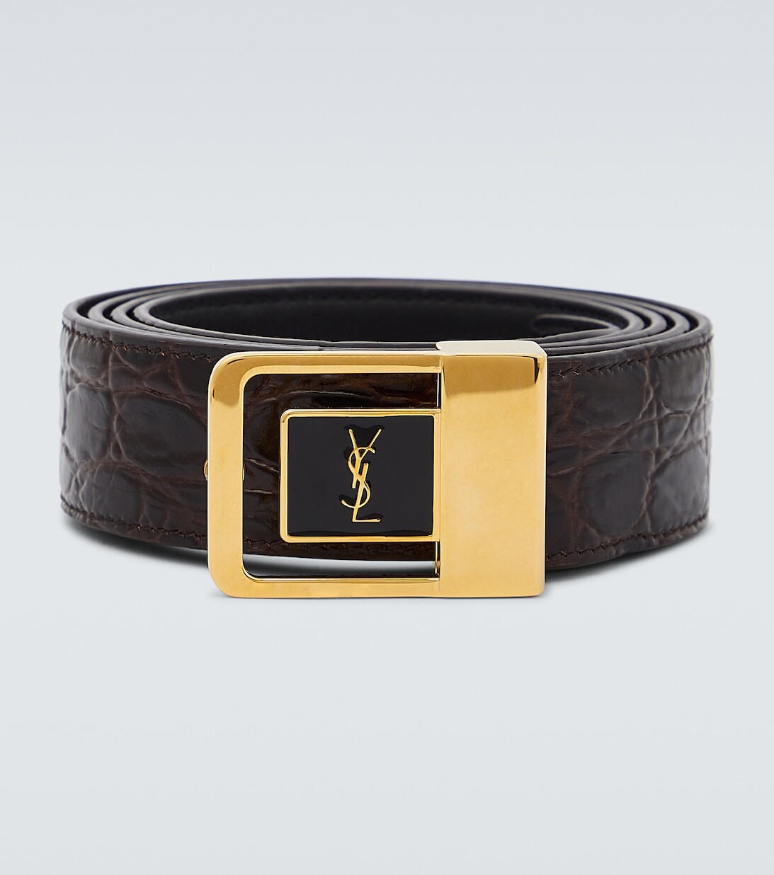 

Тонкий кожаный ремень Cassandre Saint Laurent, черный