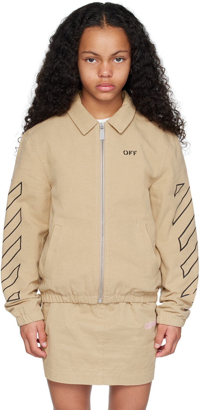 

Детская бежевая куртка Arrow Outline Off-White, Бежевый