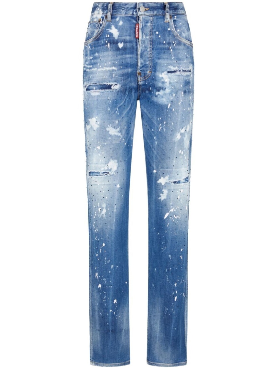 

Dsquared2 джинсы с кристаллами и эффектом потертости, синий