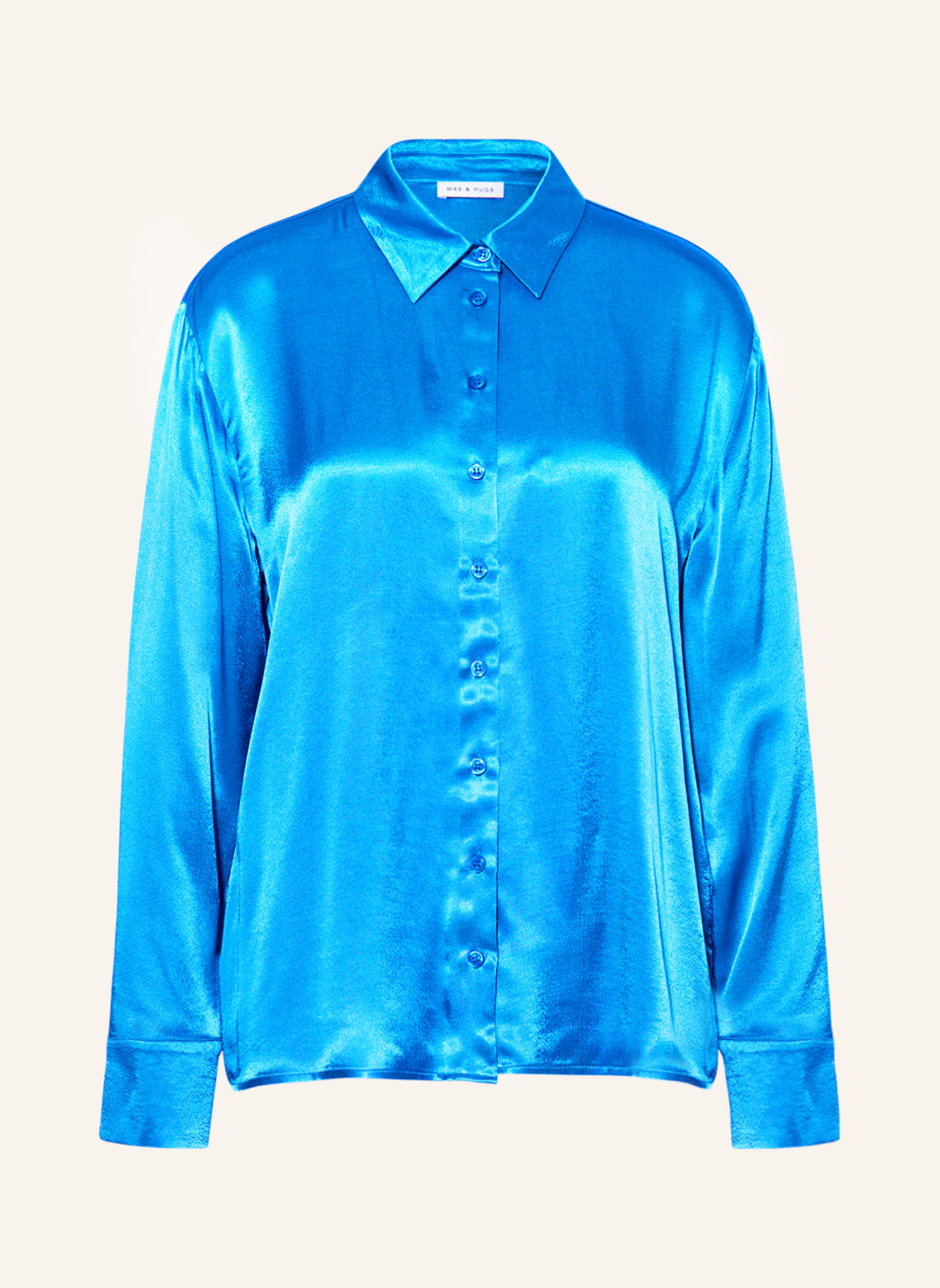 цена Блуза рубашка MRS & HUGS aus Satin, синий