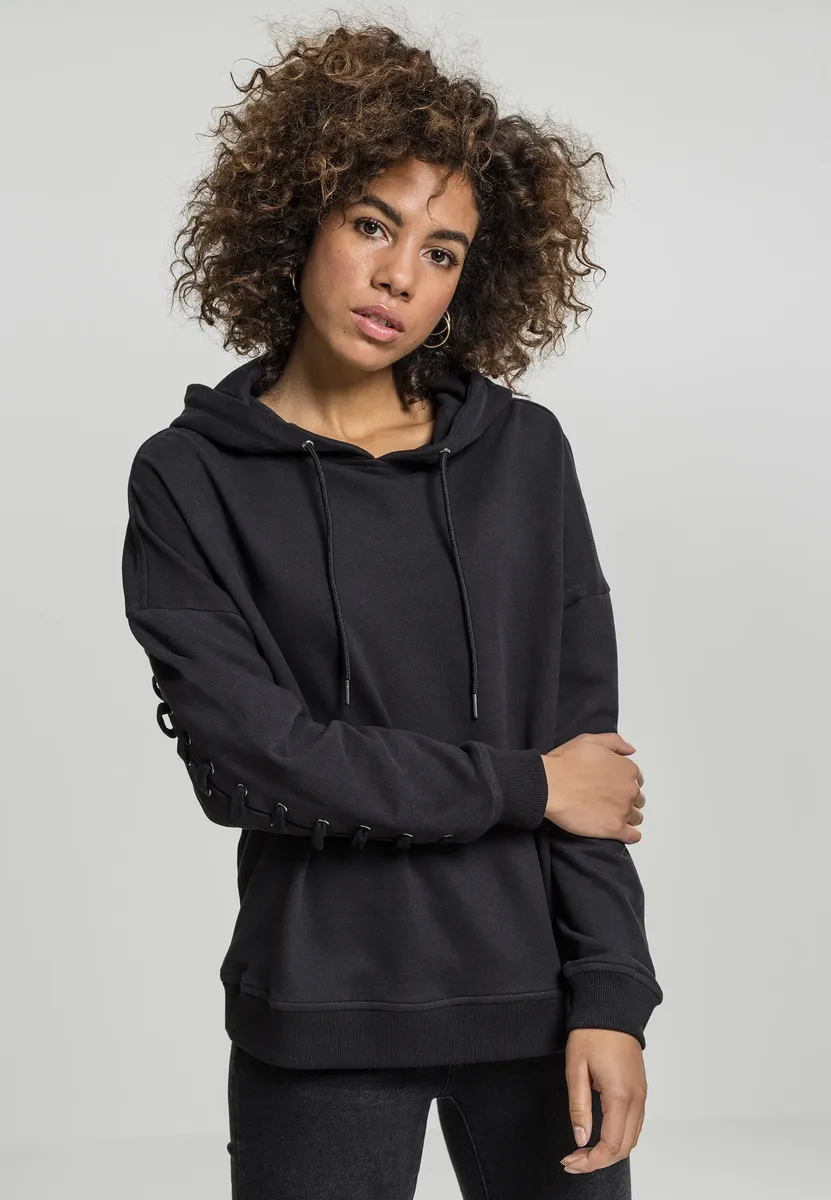 

Свитер с круглым вырезом URBAN CLASSICS " Urban Classics Ladies Laced-Up Hoody", черный