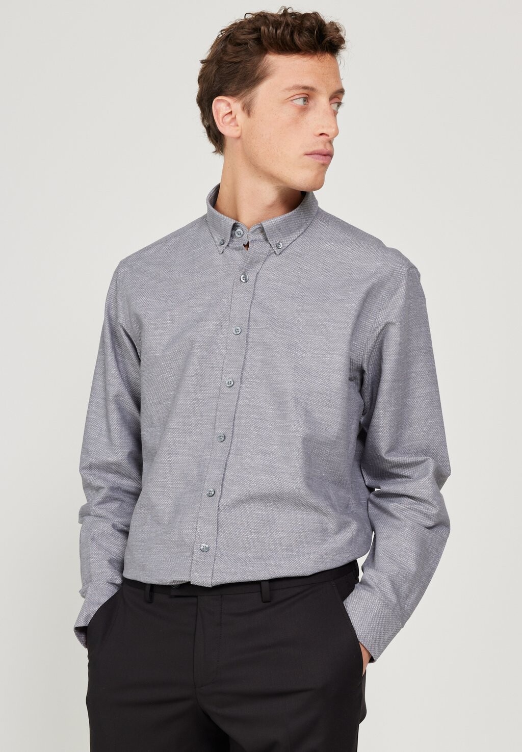 

Рубашка COMFORT FIT SHIRT-LINEN AC&CO / ALTINYILDIZ CLASSICS, серый меланж