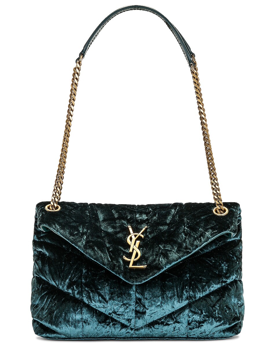 

Сумка кросс-боди Saint Laurent Small Puffer Chain, цвет Bright Emerald