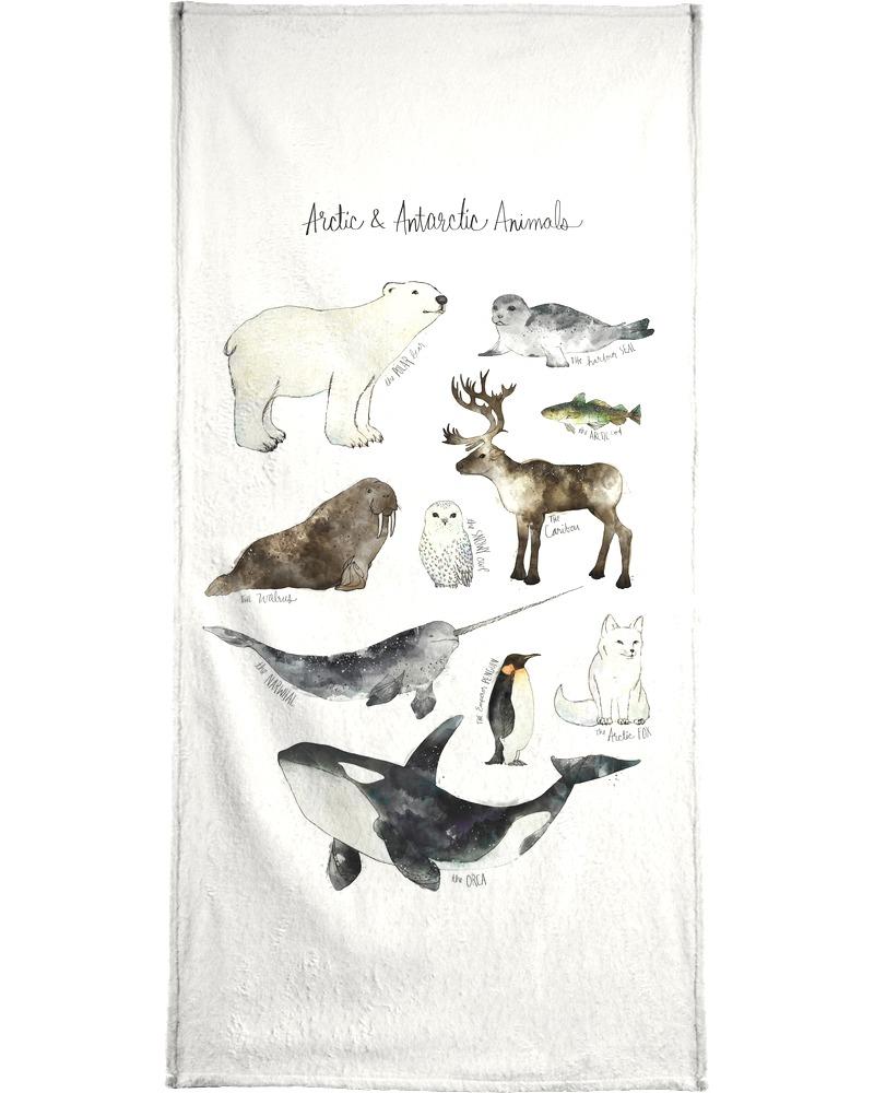 Полотенце для ванной Juniqe Arctic and Antarctic Animals, цвет Cremeweiß & Schwarz