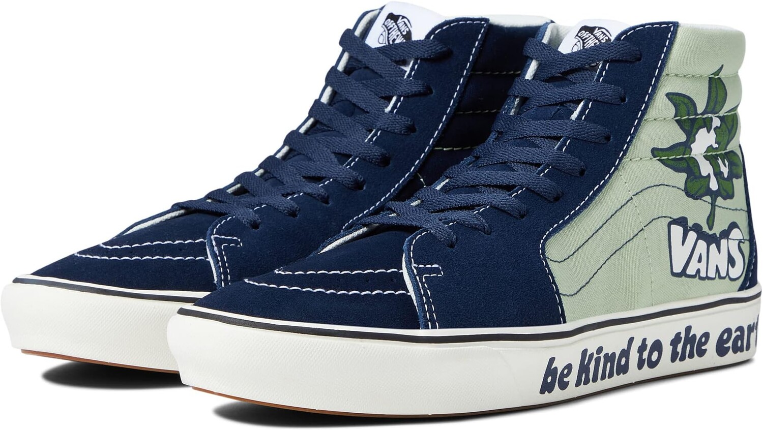 

Кроссовки Vans ComfyCush SK8-Hi, цвет (Looper) Dress Blues/Celadon Green