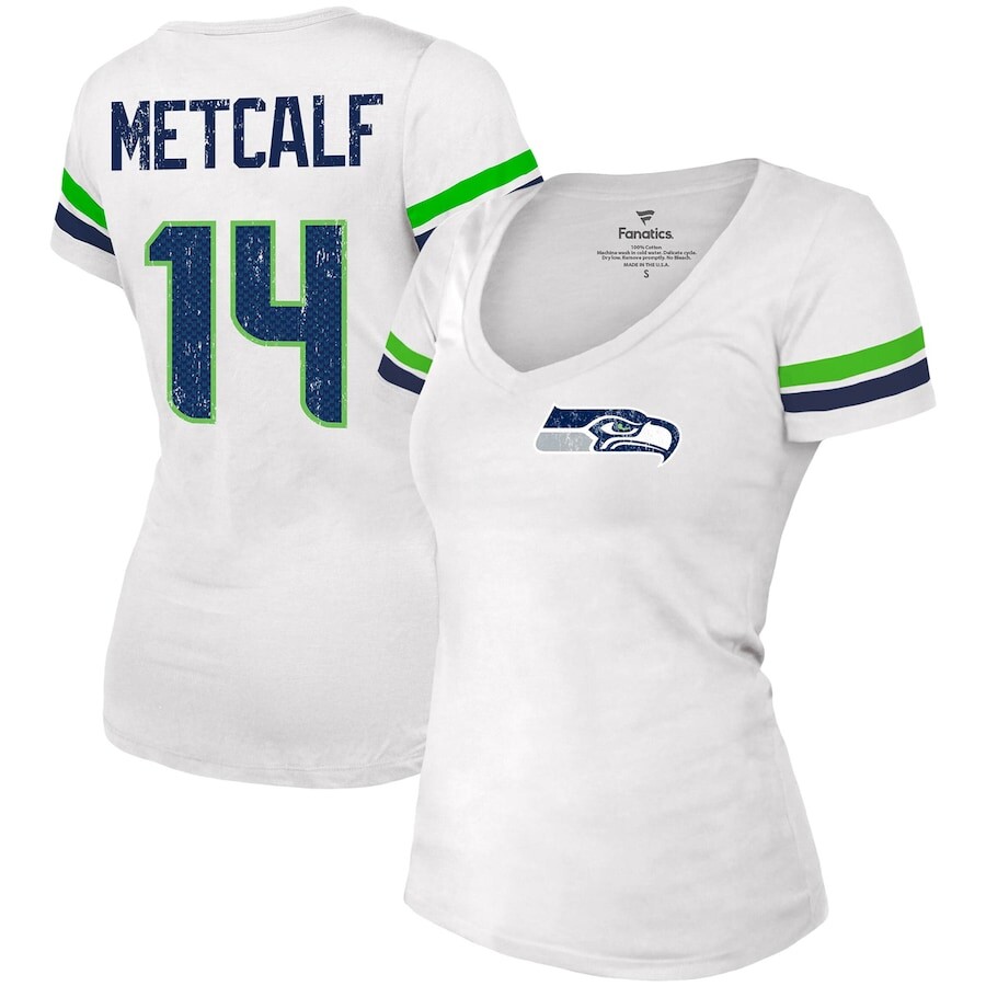 

Футболка с именем и номером Majestic Threads Seattle Seahawks, белый