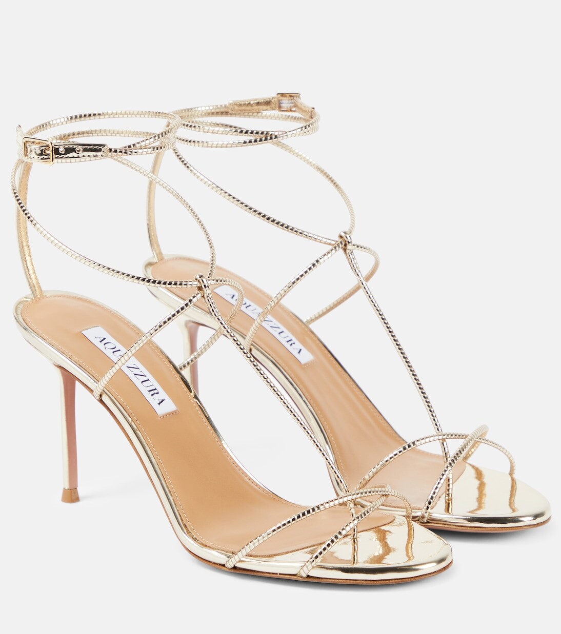 

Босоножки roman romance из искусственной кожи с зеркалом Aquazzura, серебряный