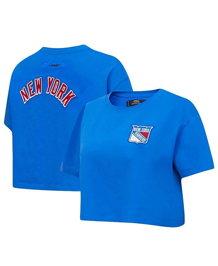 

Женская синяя укороченная футболка свободного кроя New York Rangers Classic Pro Standard, синий