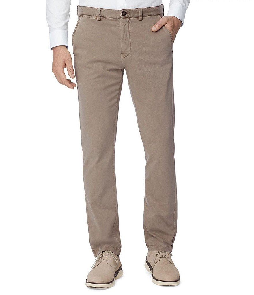 Джинсовые брюки чинос прямого кроя с плоской передней частью, выстиранные, прямого кроя Johnston & Murphy, коричневый