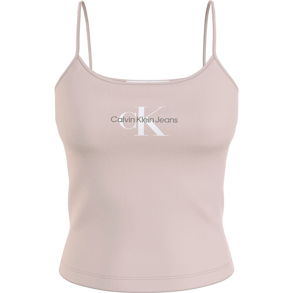 

Футболка Calvin Klein Jeans Monologo Strappy, розовый