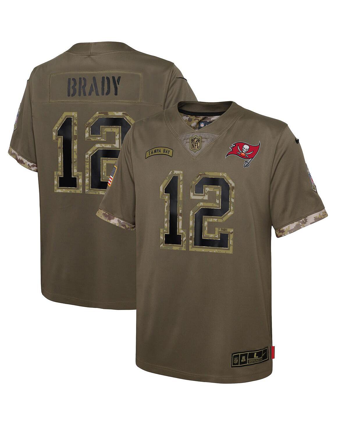 

Джерси Big Boys Tom Brady Olive Tampa Bay Buccaneers 2022 Salute To Service Player Limited Nike