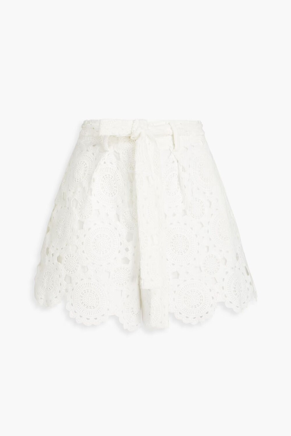 

Шорты из гипюрового кружева с зубцами Maje, цвет Off-white