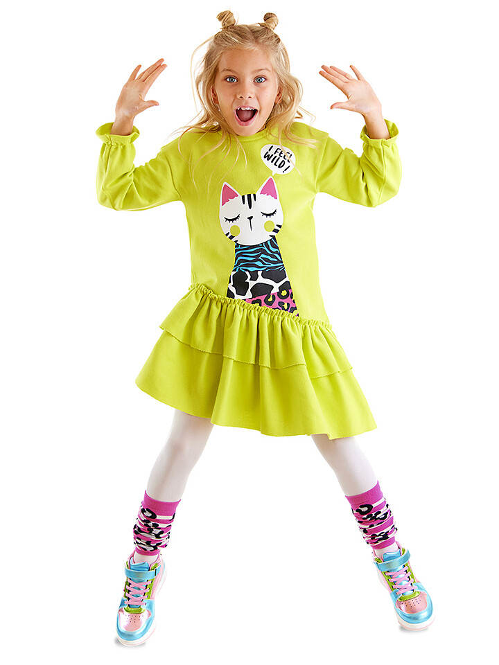 

Платье Denokids Forrest Cat, светло зеленый