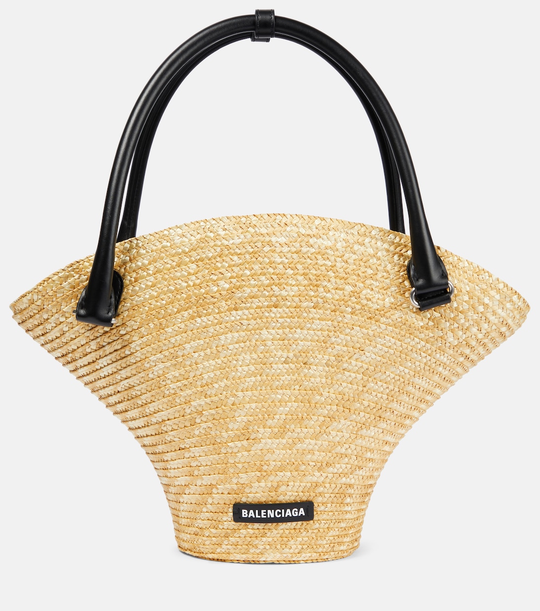 Пляжная соломенная большая сумка среднего размера Balenciaga, нейтральный соломенная сумка среднего размера бежевый