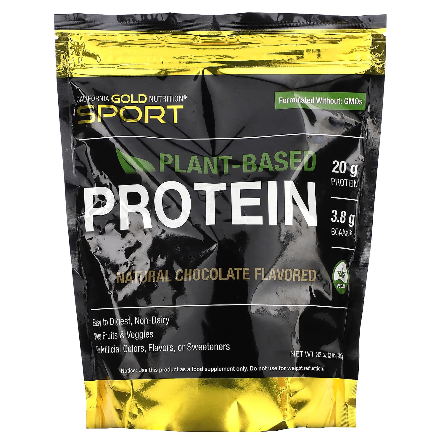 

SPORT, растительный протеин, шоколад, пакетик 907 г (2 фунта), California Gold Nutrition