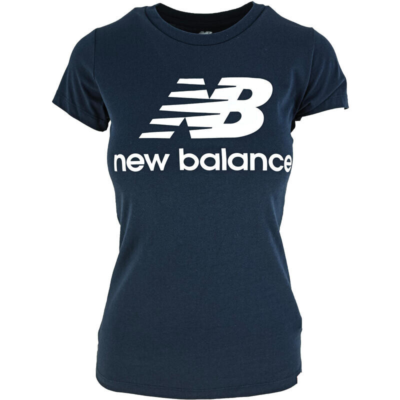 

Футболка New Balance Essentials Stack с коротким рукавом, синяя, женская