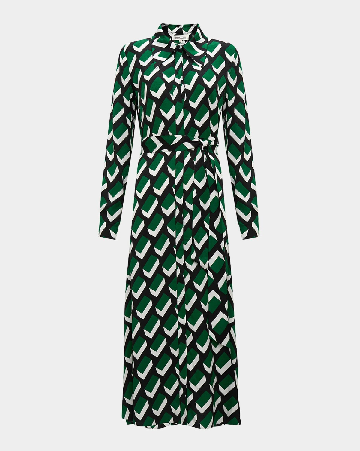

Платье-рубашка миди Gizelle с геометричным принтом Diane Von Furstenberg, цвет Blocks Green Lg