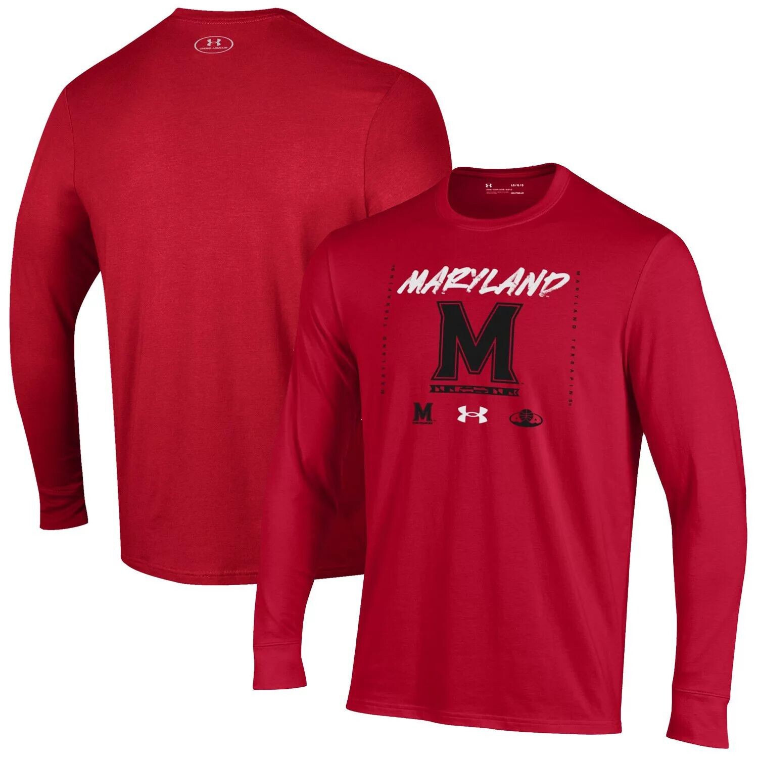 

Красная футболка Youth Under Armour с длинными рукавами Maryland Terrapins 2023 On Court Bench Unity Under Armour