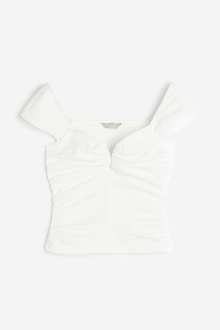 

Рубашка со рюшами H&M, белый