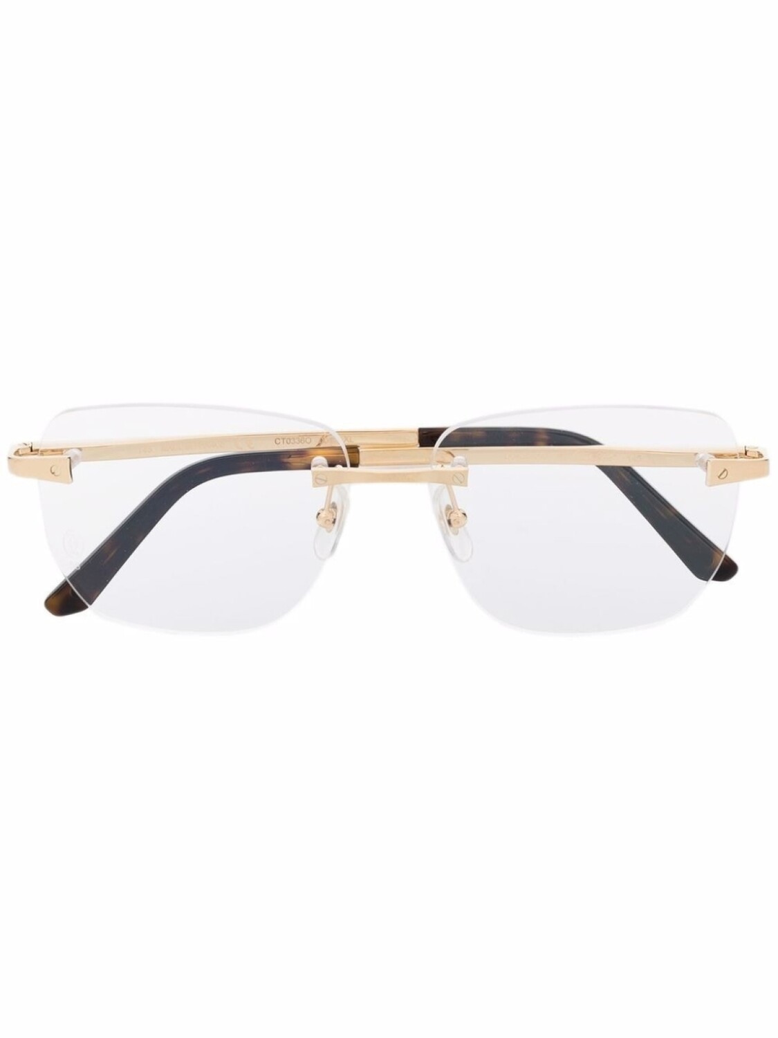 

Cartier Eyewear очки в безободковой квадратной оправе, золотистый